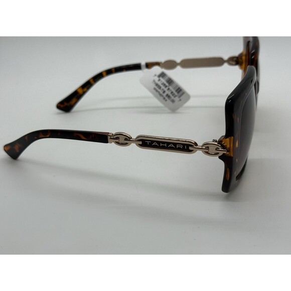 Tahari TH933 TS Oversize Butterfly Sunglasses Gold Brown Tortoise Gradient Lens main image 9